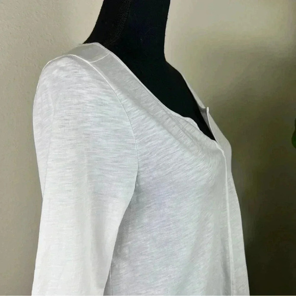 Garnet Hill Organic Cotton 100% Silk Bright White Tunic Medium - Picture 8 of 16